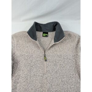 Koppen Sweater Men's Medium Gray Fleece Long Sleeve Winter Quarter Zip Pullover